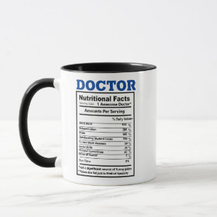 Caneca Médico Piadas Fatos Nutricionais Fatos Médicos F