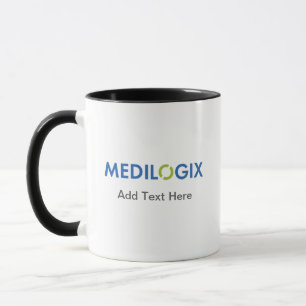 Caneca MEDILOGIX Café Mug Logotipo Padrão Texto Adicionar