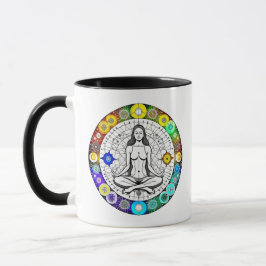 Caneca Meditação de Serenidade em Busca de Ioga Espiritua