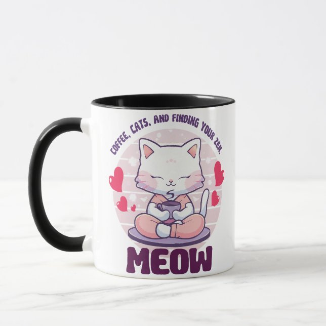 Caneca Meditation cat  - Kawaii cat  (Esquerda)