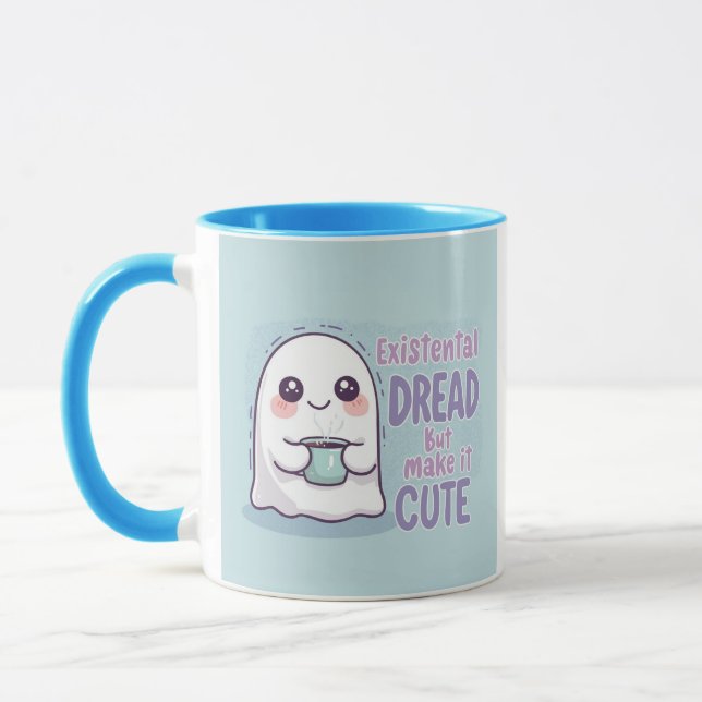 Caneca "Medo Existencial, Mas Deixe-A Bonito" Cute (Esquerda)