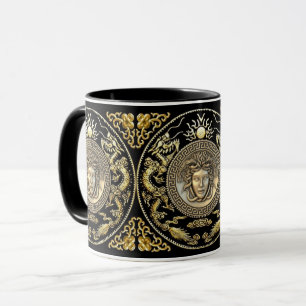 Caneca Medusa Oriental Dourada