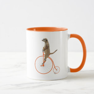 Caneca Meerkat em Orange Penny Farthing