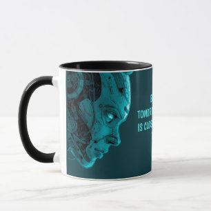 Caneca Meias da Tripulação Cabeça de Robô Cyborg