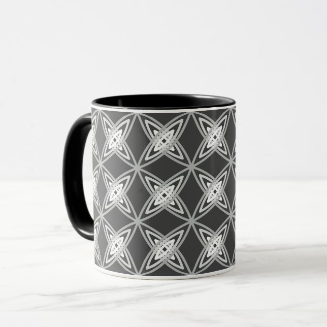Caneca Meio século Atômica Moderno - Cinza de carvão vege (Frente Esquerda)