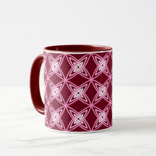 Caneca Meio século Atômica Moderno - Vinho Borgonha