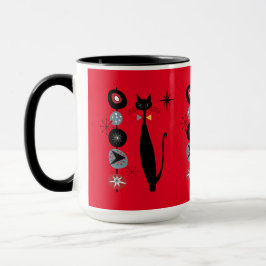 Caneca Meio século da Era Atômica Moderno e Legal Cat Kab