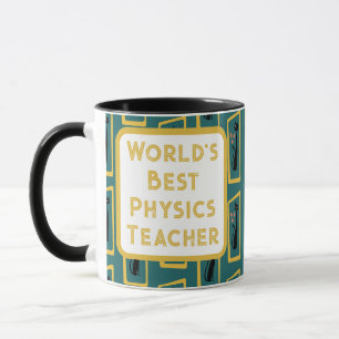 Caneca Meio século Gato de Schrödinger moderno azul escur