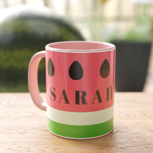 Caneca Melancia rosa e verde personalizados