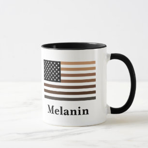 Caneca Melanina Bandeira dos EUA História Afro-Americana 