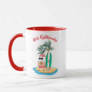 Caneca Mele Kalikimaka Surfista Tropical de Natal Papai N