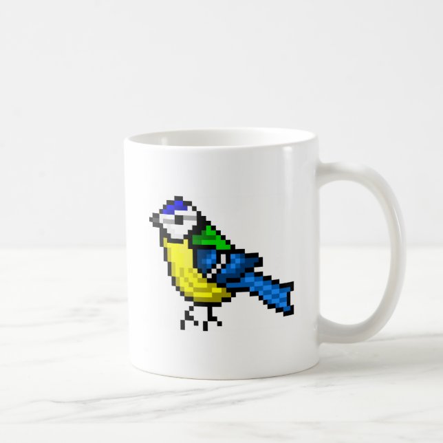 Caneca Melharuco azul da arte bonito do pixel (Direita)