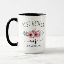 Melhor Abuela - (SEU NOME) Buquê Rosa Mug