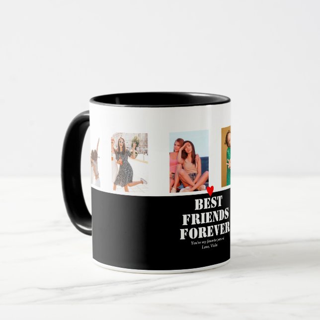 Caneca Melhor Amigo da Cota Personalizada de Colagem de F (Frente Esquerda)