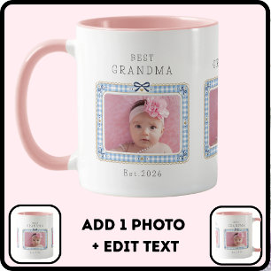 Caneca Melhor Avó Est Data Personalizada Foto Fofo Chique