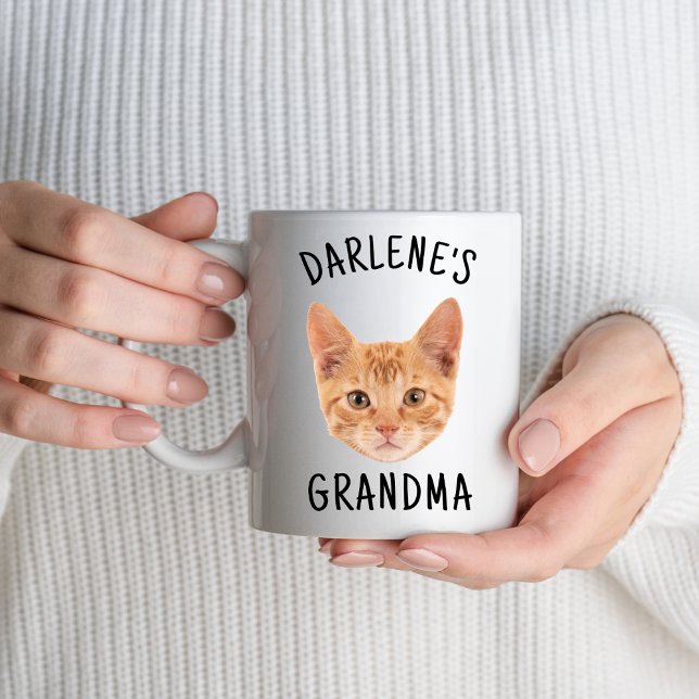 Caneca Melhor Avó Gato Oferece Cabeça De Gato Personaliza (Criador carregado)