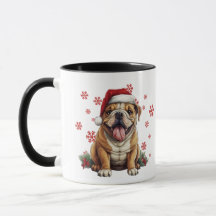 Melhor Cachorro Mãe de Natal Americano Buldogue