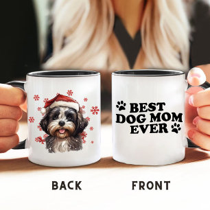 Caneca Melhor Cachorro Mãe De Natal Cachorro Shih Tzu