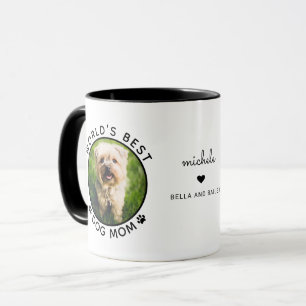 Caneca Melhor Cachorro Mãe Duas Fotografias Moderna Tipog