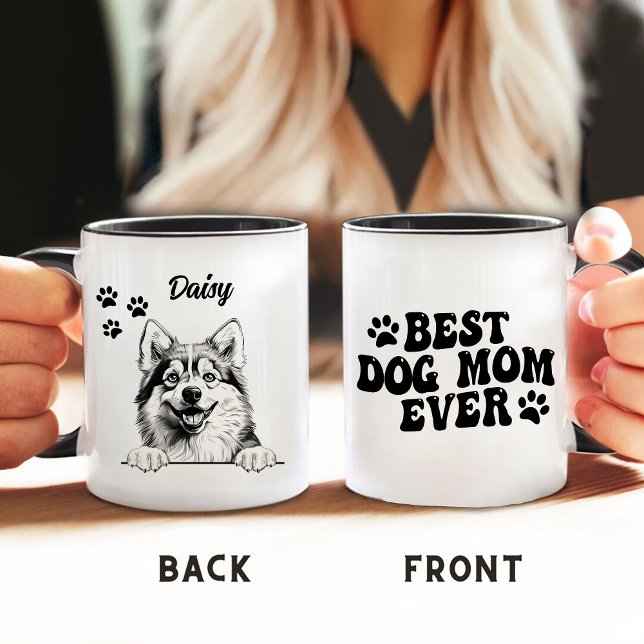 Caneca Melhor Cachorro Mãe Nunca Pomsky Cachorro Personal (Criador carregado)