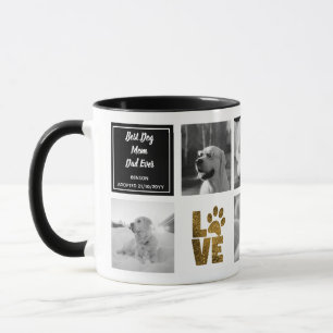 Caneca Melhor Cachorro Mãe Pai FOTO COLLAGE Dift AMOR C