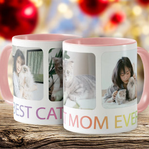 Caneca Melhor Cat Mãe Alguma Vez Foto Collage Pet Coffee 
