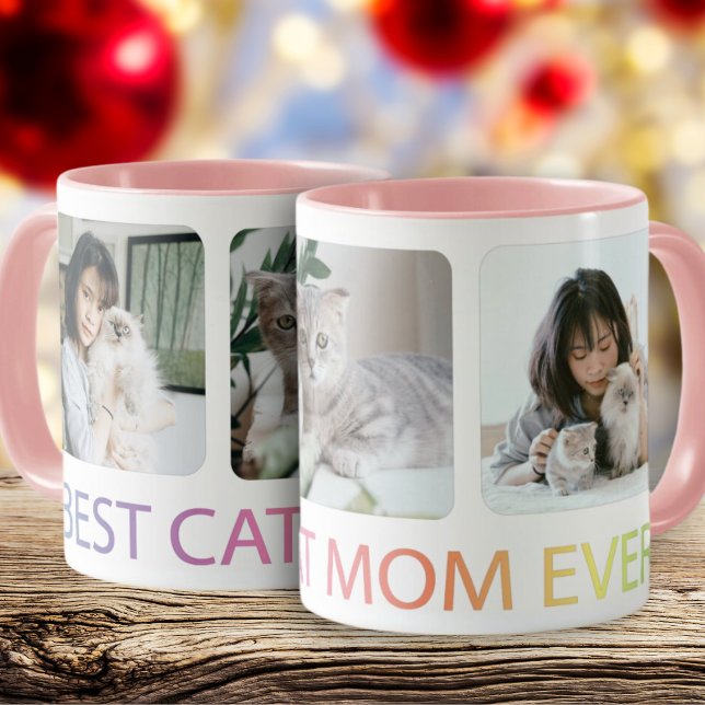 Caneca Melhor Cat Mãe Alguma Vez Foto Collage Pet Coffee  (Criador carregado)