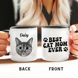 Caneca Melhor Cat Mãe Nunca Tabby Cat Personalizado