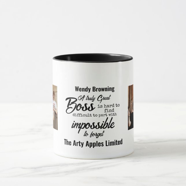 Caneca Melhor chefe com foto da equipe Mug (Centro)