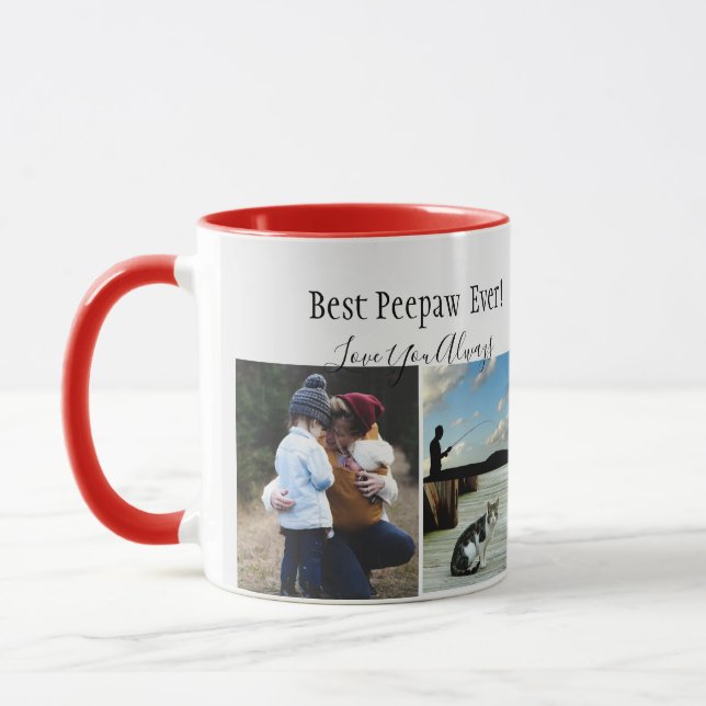 Caneca Melhor Colagem de Fotografias do Peepaw Ever Perso (Esquerda)