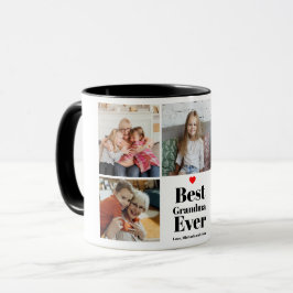Caneca Melhor Colagem de Fotos da Avó Ever Heart 5