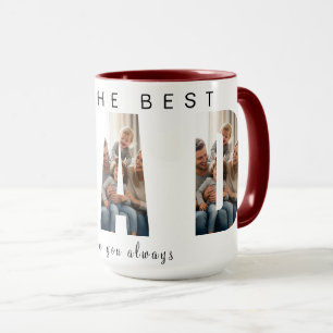 Caneca Melhor Colagem de Fotos de Papai Coração Design de