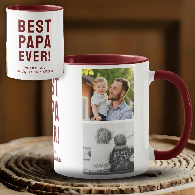 Caneca Melhor Colagem de Fotos Papa Ever 4 (Criador carregado)