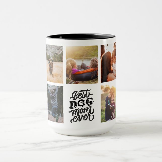 Caneca Melhor Colagem de Fotos Personalizada da Mãe de Ca (Centro)