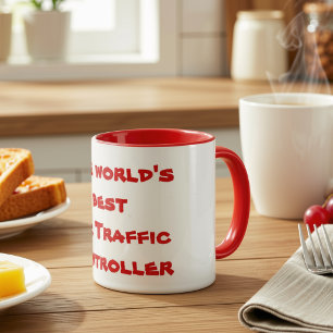 Caneca Melhor controlador aéreo do mundo no vermelho