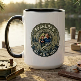 Caneca Melhor distintivo de foto de lembrança do avô e do