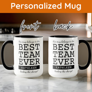 Caneca Melhor Equipe de Mug de Nome Personalizado, Presen