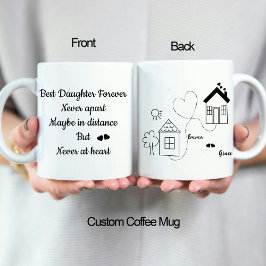 Caneca Melhor Filha e Pai Amor Longa Distância Café
