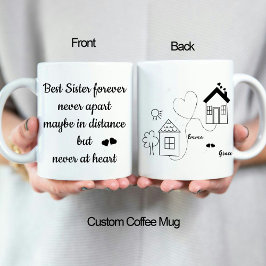 Caneca Melhor Irmã para sempre Trendendo Amor a Longa Dis