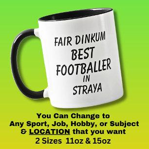 Caneca Melhor JOGADOR DE FUTEBOL de verdade na Austrália 