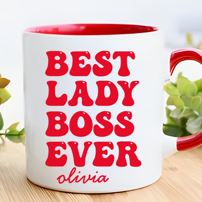 Caneca Melhor Lady Boss Nunca Retrocedeu Nome Personaliza (Criador carregado)