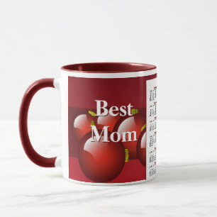 Caneca Melhor Mãe 2012 Calendar Red Ornaments Coffee Mug