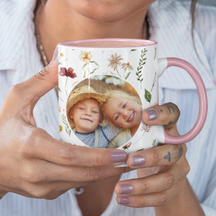 Caneca Melhor Mãe Alguma Vez De Flor Selvagem Foto Redond