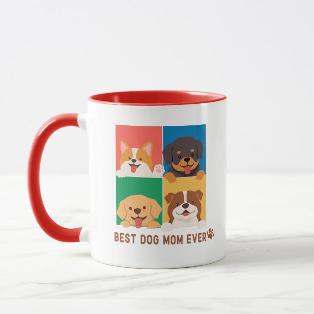Caneca "Melhor Mãe Cachorro Nunca" Mug Perfect Gift para  (Esquerda)