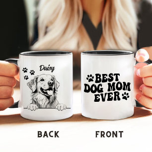 Caneca Melhor Mãe de Cachorro Nunca Ouro Personalizada