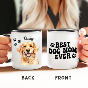 Caneca Melhor Mãe de Cachorro Nunca Ouro Personalizada