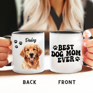Caneca Melhor Mãe de Cachorro Nunca Ouro Personalizada