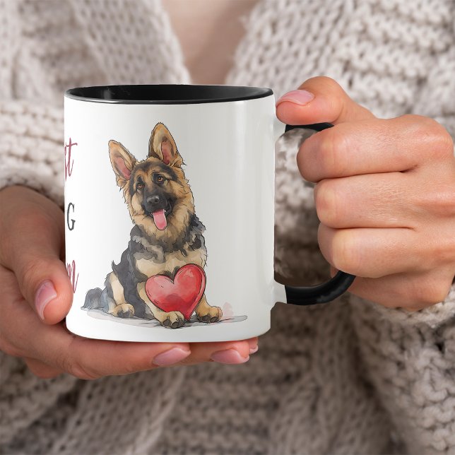 Caneca Melhor Mãe de Cachorro Pastor Alemão (Criador carregado)