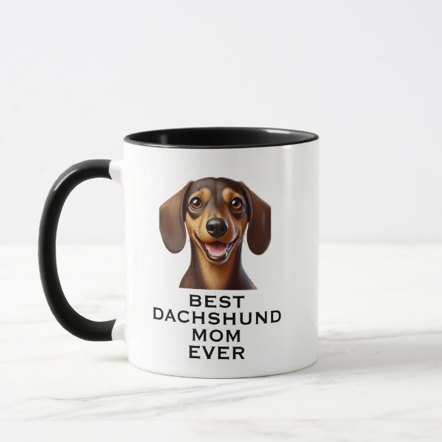 Caneca Melhor Mãe de Dachshund de Todos os Tempos Foto Pe (Esquerda)