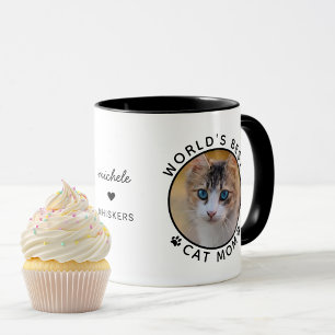 Caneca Melhor Mãe de Gato do Mundo Fofo Nome Personalizad